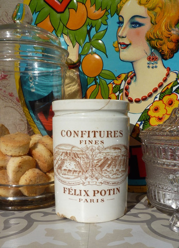 Ancien pot confiture fine - confiture,