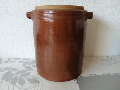 Ancien pot marron terre - ancien,